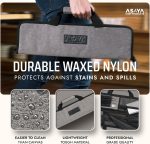 Asaya Chef Knife Roll Bag - 12-Pocket Chefs Case for Kitchen Knives and Utensils, Lightweight Stain-Resistant Waxed Nylon Chef Knife Bag - Knives Not Included (Grey) - Image 4
