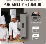 Asaya Chef Knife Roll Bag - 12-Pocket Chefs Case for Kitchen Knives and Utensils, Lightweight Stain-Resistant Waxed Nylon Chef Knife Bag - Knives Not Included (Grey) - Image 6