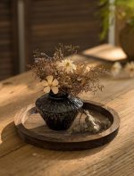 Hanobe Round Wooden Candle Holder Trays for Coffee Table, Distressed Finish | 11.2" Rustic Decorative Candlestick Plates for Kitchen Centerpiece, Farmhouse Living Room Fall Decor - Image 6