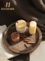 Hanobe Round Wooden Candle Holder Trays for Coffee Table, Distressed Finish | 11.2" Rustic Decorative Candlestick Plates for Kitchen Centerpiece, Farmhouse Living Room Fall Decor - Image 9