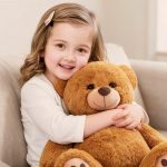 LotFancy Teddy Bear Stuffed Animals, 20 inch Soft Plush Toy, Brown | Cute Footprint Plushie For Easter And Birthday Gifts, Soft Huggable Toy For Toddlers Cuddling, Snuggling & Bedtime. - Image 8