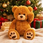 LotFancy Teddy Bear Stuffed Animals, 20 inch Soft Plush Toy, Brown | Cute Footprint Plushie For Easter And Birthday Gifts, Soft Huggable Toy For Toddlers Cuddling, Snuggling & Bedtime. - Image 10