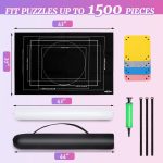 Puzzle Mat Roll Up for 1500 Pieces, Felt Puzzle Board Alternative Gift Set with 4 Sorting Trays and Inflatable Tube, Premium Puzzle Saver Mat for Storage, Portable Puzzle Rolling Mat - Image 4