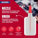 (2-in-1) Super Glue with Brush Applicator & Nozzle, Mess Free Superglue Brush, Instant Never Dries, 3000 CPS Ca Glue, No Stain Clear Glue, Super Glue for Plastic, Rubber & More - Image 3
