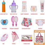 14 Pack Baby Doll Feeding and Caring Set with Diaper Bag | Doll Diapers, Magic Bottle, Changing Mat for Girl Toddler Kid, Pretend Play Set for Birthday Gift Christmas - Image 3