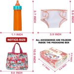 14 Pack Baby Doll Feeding and Caring Set with Diaper Bag | Doll Diapers, Magic Bottle, Changing Mat for Girl Toddler Kid, Pretend Play Set for Birthday Gift Christmas - Image 6