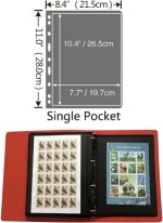 MUDOR 20 Sheets Stamp Pages for Collection Album Binder Book, 1 Pocket | Holds 40 Stamps, Stamp Sleeves for Collectors ,Stamp Collecting Supplies,Professional Pack - Image 4