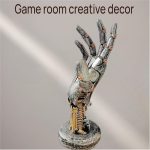 Cyberpenk Silverhand Mechanical Hand, Gaming Controller Holder Stand Punk Style Steampunk Modern Home Decor Gaming Room Decor Resin Art Gift - Image 5