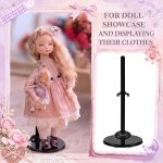 100 Pcs Acrylic Doll Stand Display Holder Ideal Support for Dolls Action Figure Stand with Adjustable Waist Clip for 9, 10, 11 Inch Tall (Black) - Image 4