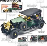 RZAPE 1/24 Diecast Cars, Phantom Generation Vintage Model Toy Car (Green - Image 4