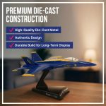 Postage Stamp F/A-18C Hornet Blue Angels – 1/150 Scale Die-Cast Metal Jet Model with Display Stand – Officially Licensed US Navy Collectible Aircraft for Adults Ages 14+ - Image 4