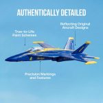 Postage Stamp F/A-18C Hornet Blue Angels – 1/150 Scale Die-Cast Metal Jet Model with Display Stand – Officially Licensed US Navy Collectible Aircraft for Adults Ages 14+ - Image 5