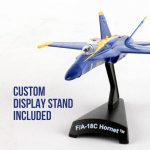Postage Stamp F/A-18C Hornet Blue Angels – 1/150 Scale Die-Cast Metal Jet Model with Display Stand – Officially Licensed US Navy Collectible Aircraft for Adults Ages 14+ - Image 7