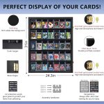 VERANI 35 Graded Sports Baseball Card Display Case Wall Mount Black | Lockable Trading Card Wall Cabinet,98% UV Block Acrylic Panel,Premium Wood Frame,Vertical Wall Mount Only - Image 4