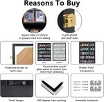 VERANI 35 Graded Sports Baseball Card Display Case Wall Mount Black | Lockable Trading Card Wall Cabinet,98% UV Block Acrylic Panel,Premium Wood Frame,Vertical Wall Mount Only - Image 6