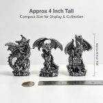 Dragon Statue Resin Sculpture Collectible Figurines Decor 3 Pack | Small Dragon Figurines for Adults,Collectors and Dragon Fans Alike Great for Bookshelf/Desk/Bedside/Nightstand Decor - Image 3
