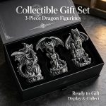 Dragon Statue Resin Sculpture Collectible Figurines Decor 3 Pack | Small Dragon Figurines for Adults,Collectors and Dragon Fans Alike Great for Bookshelf/Desk/Bedside/Nightstand Decor - Image 7