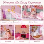 ROBUD Wooden Dollhouse, Doll House Playset with 24-pcs Exquisite Accessories, Working Elevator, Gift for Ages 3+ - Image 6