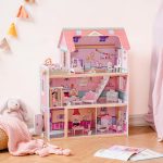 ROBUD Wooden Dollhouse, Doll House Playset with 24-pcs Exquisite Accessories, Working Elevator, Gift for Ages 3+ - Image 9