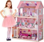 ROBUD Wooden Dollhouse, Doll House Playset with 24-pcs Exquisite Accessories, Working Elevator, Gift for Ages 3+ - Image 10