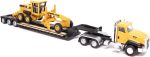Diecast Masters | 1:87 Scale Cat CT660 Day Cab Tractor with Lowboy Trailer and Cat 163H Motor Grader | Model 84414 - Image 4