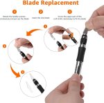 Amazon Basics 29-Piece Precision Hobby Knife Set with Razor-Sharp Blades, Modeling Tools, Anti-Slip Rubber Grip, Black, Silver, Red - Image 5