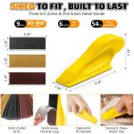 54PCS Premium Micro Sander, Detail & Mini Sander Block – Precision Small Hand Sanding Tool, 80–800 Grit Sandpaper Kit, 3-in-1 Set for Wood, Crafts, Furniture, Tight Spaces & DIY Projects - Image 3