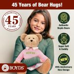 Enesco Boyds Bears 45th Anniversary Emma Boydsley Plush Teddy Bear Stuffed Animals, Collectible Premium Soft Teddy Bear Plushies for Ages 1+ and Up, Tan, 13 Inch - Image 3