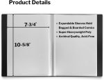 Dunwell Comic Book Storage Album, 6 Sleeves, Acid-Free Binder | 6 Super Heavyweight Sleeves, Fits Current & Silver Age Comics, Clear View Cover & Spine - Image 4