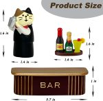 Funny Miniature Cat Bartender Figurines with Cocktail Bar for Office Desk Accessories, Unique Cat Gift for Cat Lovers (Bar Set) - Image 3
