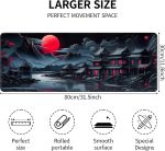 Bloss Japanese Mouse Pad Gaming, Anime Large Mousepad with Stitched Edge | Non-Slip, Smooth Mouse Tracking, Personalized Art, Gaming / Work / Home, 0.12 Inch Thick, Dark Style - Image 4