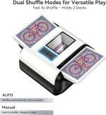 JOSTART Automatic Card Shuffler - 2 Deck USB-C Rechargeable Electric Shuffler, Dual Modes, Low Noise for Poker, Bridge, Texas Hold'em, Phase 10 - Family Game Night Essential - Image 3