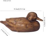 Hymmah Wooden Texture Duck Home Decor Statue Rustic Home Decorations for Living Room, Boho Sculpture Resin Animal Collectible Figurines for Indoor Decor - Image 3