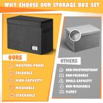 Leffis Comic Book Storage Box Comic Bin 15.5" X 7.5" X 11.3" | Collapsible Comic Short Box with Lids Holds 150 Comics Heavy Duty Comic Book Bin Container (1 pack, black) - Image 6