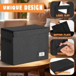 Leffis Comic Book Storage Box Comic Bin 15.5" X 7.5" X 11.3" | Collapsible Comic Short Box with Lids Holds 150 Comics Heavy Duty Comic Book Bin Container (1 pack, black) - Image 7