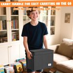Leffis Comic Book Storage Box Comic Bin 15.5" X 7.5" X 11.3" | Collapsible Comic Short Box with Lids Holds 150 Comics Heavy Duty Comic Book Bin Container (1 pack, black) - Image 8