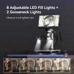 TOMLOV DM9 7" Digital Microscope: 1080P 1200X Coin Microscope Magnifier, 12MP Ultra-Precise Focusing LCD Soldering Microscopes for Adults, PC View, 16GB - Image 8