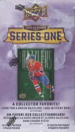 2025 2026 Upper Deck Series One Hockey Unopened Blaster Box of Packs with a Young Guns Rookie Card, an OPC Glossy Card, an Encore Insert and Green Dazzler Card Plus - Image 3