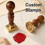 Custom Wax Seal Stamp,Personalised Wax Seal Stamp,Various Themes/Vintage Brass Stamp with Wooden Handle,Wedding Invitations, Gift Wrapping, Envelopes, and Christmas Cards - Image 3
