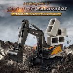 Remote Control Excavator Toy 1/14 Scale RC Excavator, 22 Channel Upgrade Full Functional Construction Vehicles Rechargeable RC Truck with Metal Shovel and Lights Sounds - Image 5