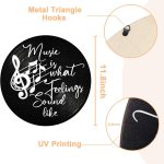 Blulu Music is What Feelings Sound Like Wooden Vinyl Records Album Wall Decor Round Record Artwork Decoration Modern Hanging Art Decor for Party Home Artist Studio - Image 3