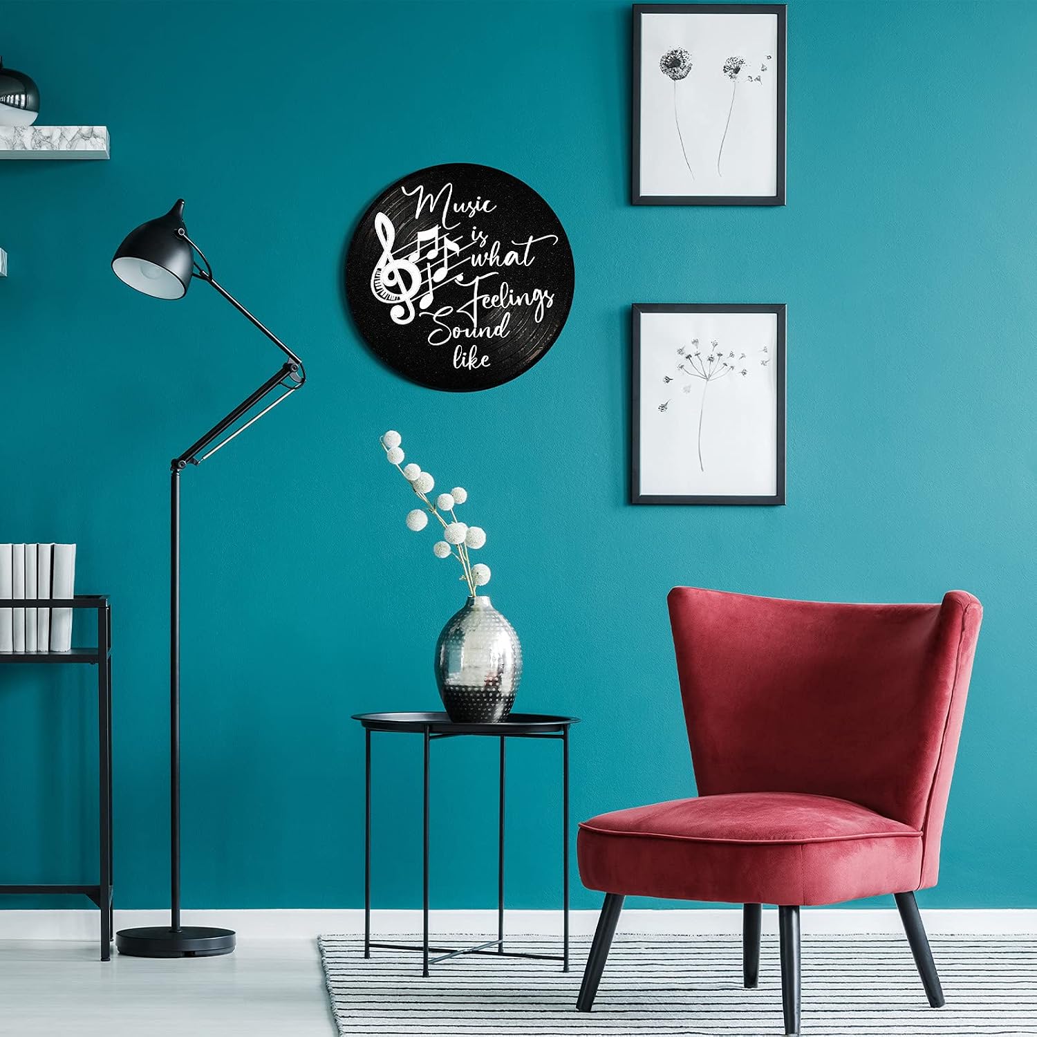 Blulu Music is What Feelings Sound Like Wooden Vinyl Records Album Wall Decor Round Record Artwork Decoration Modern Hanging Art Decor for Party Home Artist Studio - Image 6