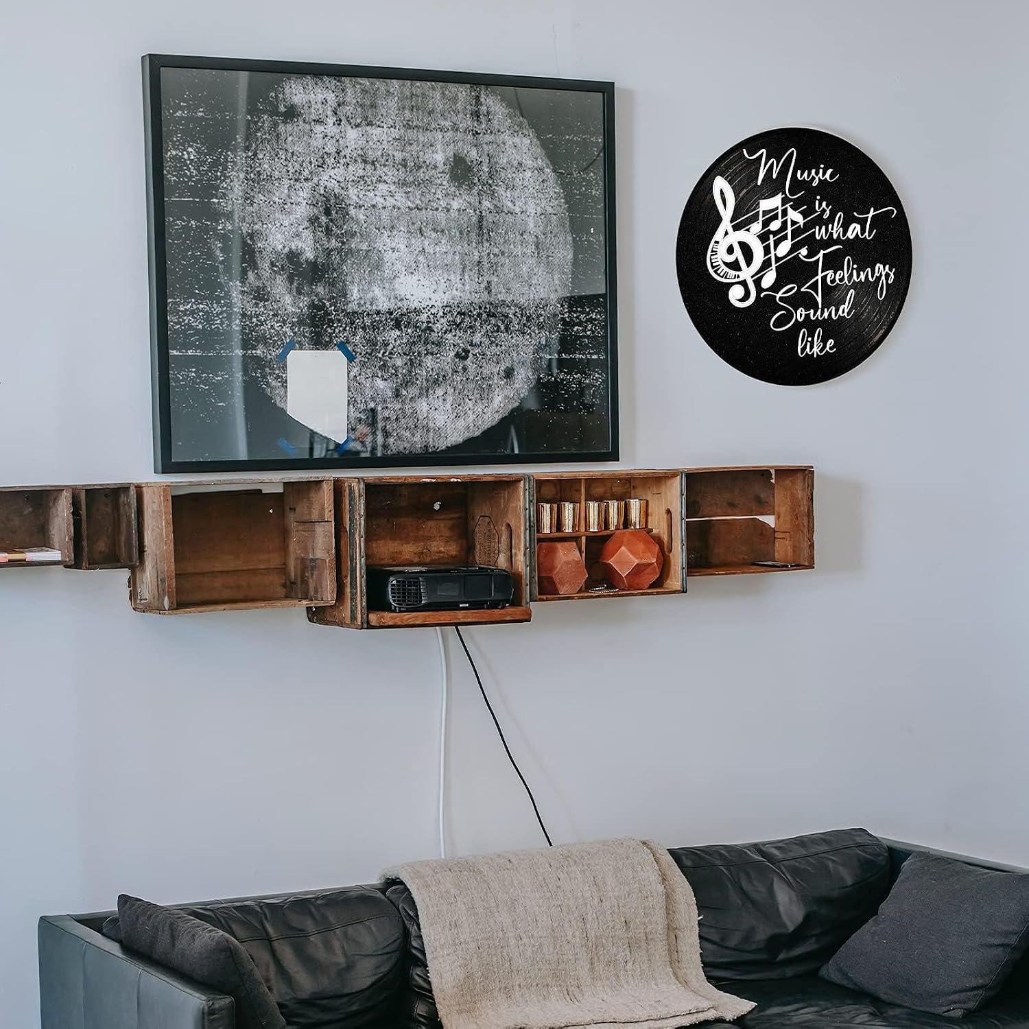 Blulu Music is What Feelings Sound Like Wooden Vinyl Records Album Wall Decor Round Record Artwork Decoration Modern Hanging Art Decor for Party Home Artist Studio - Image 7