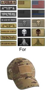 WZT 18-Piece American Flag Patch & Thin Blue Line Military Morale Patch Set | Hook & loop backing for tactical vests,backpacks,bags, caps,jackets and uniforms;sew-on loop panels included - Image 5