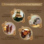 PANTASY Steampunk Airship Building Set for Adults | Dual-Layer Zeppelin with Gear-Driven Mechanism, Retro Sci-Fi Collectible Display & Gift for Steampunk Fans - Image 4