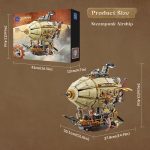 PANTASY Steampunk Airship Building Set for Adults | Dual-Layer Zeppelin with Gear-Driven Mechanism, Retro Sci-Fi Collectible Display & Gift for Steampunk Fans - Image 8