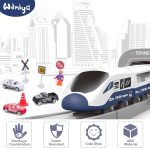 Wdmiya Train Sets for Boys 4-7, 104 Pcs Battery Operated Trains with Tracks | Magnetic Connection, Compatible with Thomas, Brio, Chuggington, Gifts for 3 4 5 6 Years Old (City Blue 104 Pcs) - Image 3