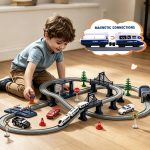 Wdmiya Train Sets for Boys 4-7, 104 Pcs Battery Operated Trains with Tracks | Magnetic Connection, Compatible with Thomas, Brio, Chuggington, Gifts for 3 4 5 6 Years Old (City Blue 104 Pcs) - Image 6