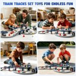 Wdmiya Train Sets for Boys 4-7, 104 Pcs Battery Operated Trains with Tracks | Magnetic Connection, Compatible with Thomas, Brio, Chuggington, Gifts for 3 4 5 6 Years Old (City Blue 104 Pcs) - Image 8