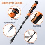 JOREST 117 in 1 Precision Screwdriver Set, Mini Tool Kit with Torx Phillips | Magnetic Repair Kit for Computer, Macbook, Laptop, PC, RC, PS5, iphone, Electronics, XBOX, Glasses - Image 4